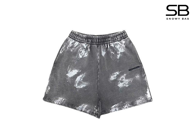 Quần Short Balenciaga Basic Logo Grey Baggy Dirty Fit thời trang cao cấp