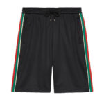 Quần Short Gucci Jacquard Gersey Bermuda Đen Sọc Xanh Đỏ với thiết kế tinh tế