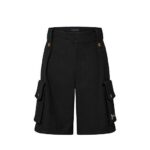 Quần Short LV Cotton Utility Cargo Shorts Black Lovers Đen sang trọng