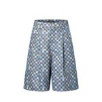 Quần Short LV Damier Wide Chambray thời trang nam cao cấp