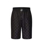 Quần Short LV Monogram Moire Jacquard Silk 1AGTMZ Màu Đen sang trọng