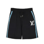 Quần Short LV Xanh Dương Logo Trắng Thêu thời trang cao cấp