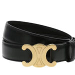 Thắt Lưng Celine Small Triomphe Belt Gold Buckle Black Box Leather sang trọng