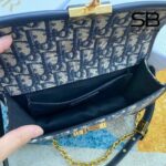 Túi Dior 30 Montaigne East-West Bag With Chain Blue Oblique Jacquard chi tiết