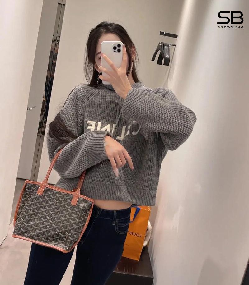 Mẫu túi Goyard Anjou phối trang phục thường ngày