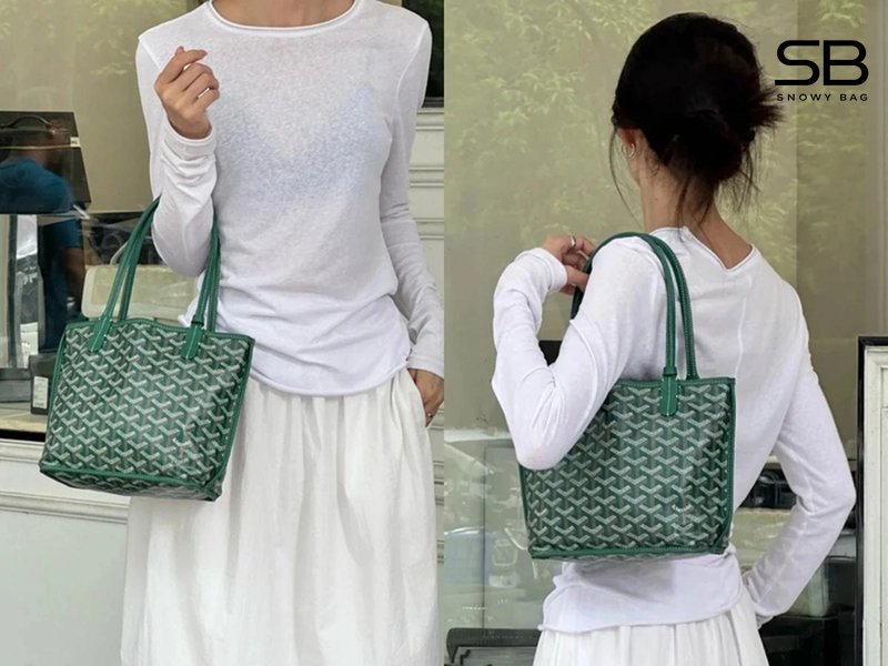 Phối túi Goyard với outfit casual