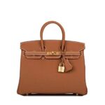 Túi Hermes Birkin 25 Gold Togo GHW Da Nhập May Tay sang trọng