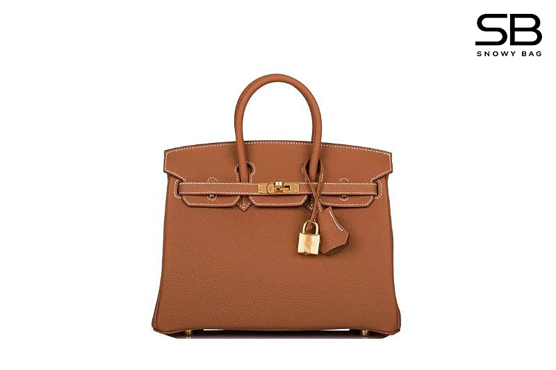 Túi Hermes Birkin 25 Gold Togo GHW Da Nhập May Tay sang trọng