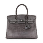 Túi Hermes Birkin 30 Gris Etain Crocodile PHW sang trọng và đẳng cấp