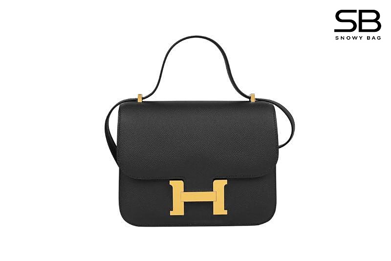 Túi Hermes Constance Mini 18 Black Noir Epsom GHW Đen Khâu Tay sang trọng