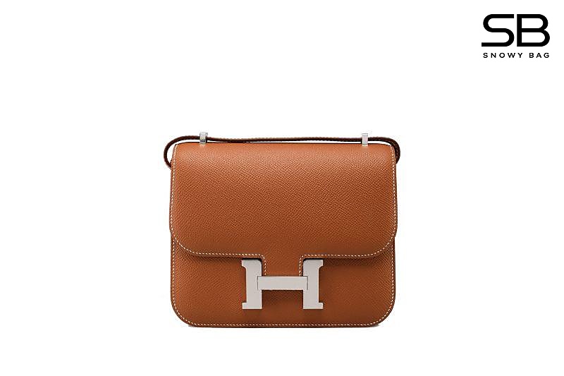 Túi Hermes Constance Mini 18 Gold Epsom PHW Nâu Khâu Tay sang trọng