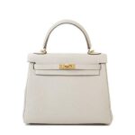 Túi Hermes Kelly 25 Craie Togo GHW Màu Kem sang trọng