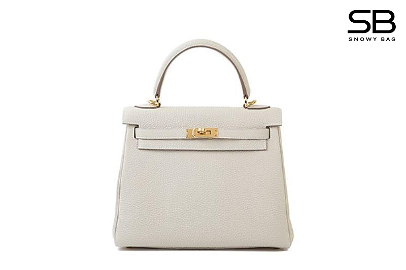 Túi Hermes Kelly 25 Craie Togo GHW Màu Kem sang trọng