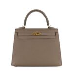 Túi Hermes Kelly 25 Gris Etain Epsom GHW Da Nhập May Tay sang trọng