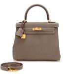 Túi Hermes Kelly 25 Togo Retourn Etoupe GHW Nâu Da Nhập Khâu Tay sang trọng