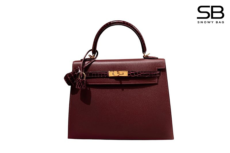 Túi Hermes Kelly 25 Touch Shiny Crocodile In Rouge H With GHW sang trọng.