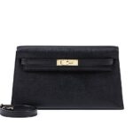 Túi Hermes Kelly Elan Noir Chevre GHW Đen Khóa Vàng sang trọng