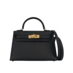 Túi Hermes Kelly Mini II 20 Noir Black Epsom GHW Màu Đen sang trọng
