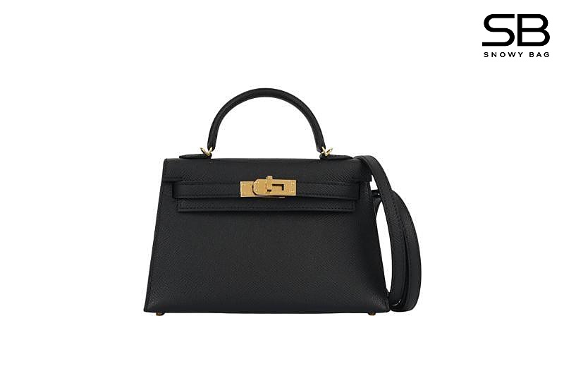 Túi Hermes Kelly Mini II 20 Noir Black Epsom GHW Màu Đen sang trọng