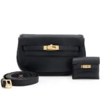 Túi Hermes Kelly Moove Noir Black Swift Đen Khóa Vàng sang trọng