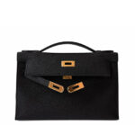 Túi Hermes Kelly Pochette 22 Noir Black Epsom GHW sang trọng