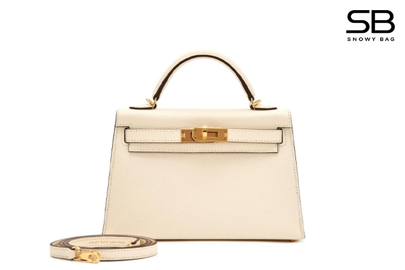 Túi Hermes Kelly Sellier Mini II 20 Nata Epsom GHW sang trọng