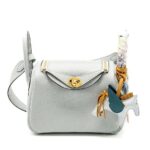 Túi Hermes Lindy 19 Blue Pale Clement GHW Da Nhập Khâu Tay sang trọng