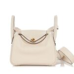 Túi Hermes Lindy 19 Nata Clement GHW màu kem da nhập khâu tay