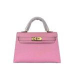 Túi Hermes Mini Kelly II 20 Bubble Gum Epsom GHW Hồng Khâu Tay sang trọng