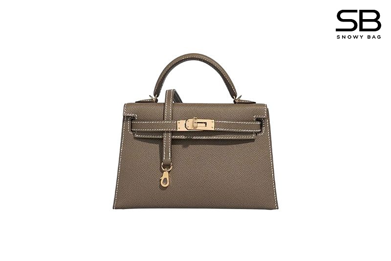 Túi Hermes Mini Kelly II 20 Etoupe Epsom GHW Xám sang trọng