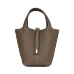 Túi Hermes Picotin 18 Etoupe Grey TC Leather SHW màu xám sang trọng