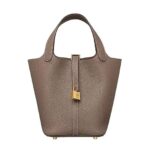 Túi Hermes Picotin 18 Etoupe TC Leather GHW Màu Xám Da Nhập sang trọng