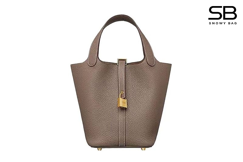 Túi Hermes Picotin 18 Etoupe TC Leather GHW Màu Xám Da Nhập sang trọng