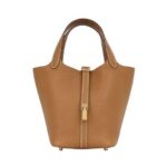 Túi Hermes Picotin 18 Gold Brown TC Leather GHW Màu Nâu Da Nhập