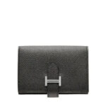 Ví Hermes Bearn Compact Card Holder Noir Black PHW Khâu Tay sang trọng