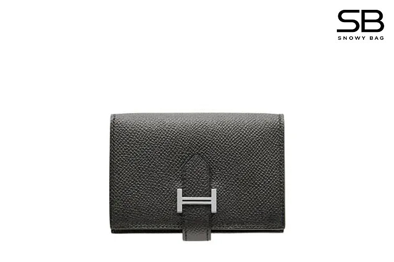Ví Hermes Bearn Compact Card Holder Noir Black PHW Khâu Tay sang trọng