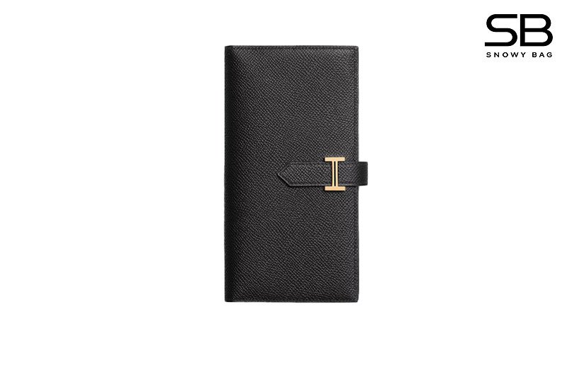 Ví Hermes Bearn Long Wallet Noir Black Epsom GHW màu đen sang trọng