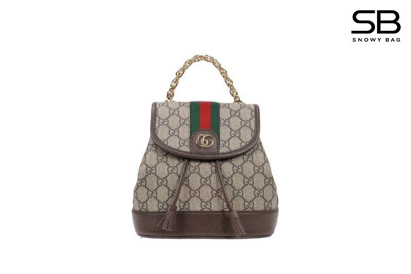 Ba Lô Gucci Ophidia Mini Backpack GG Supreme Brown Be Nâu sang trọng