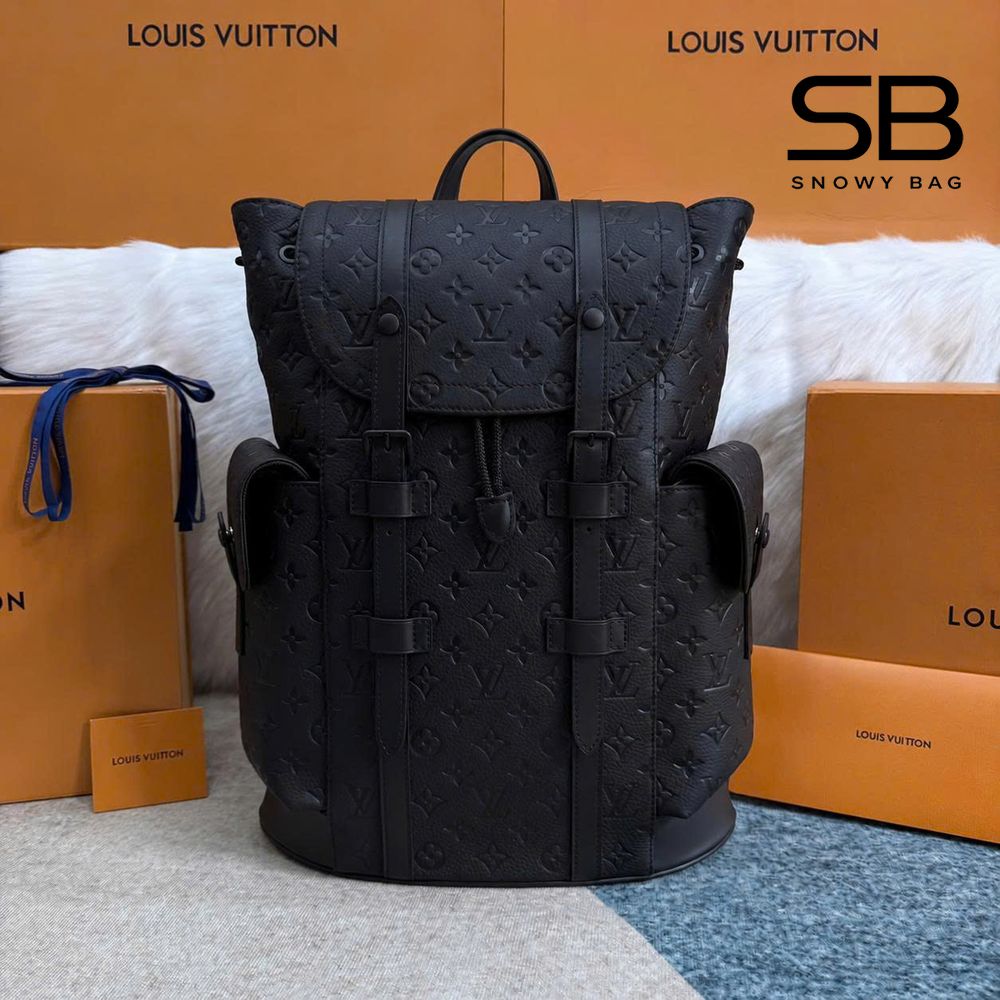 Ba Lô LV Christopher MM Backpack M55699 Black Taurillon S44 sang trọng và đẳng cấp.