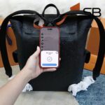 Chi tiết logo khóa Ba Lô LV Christopher MM Backpack M55699 Black Taurillon S44