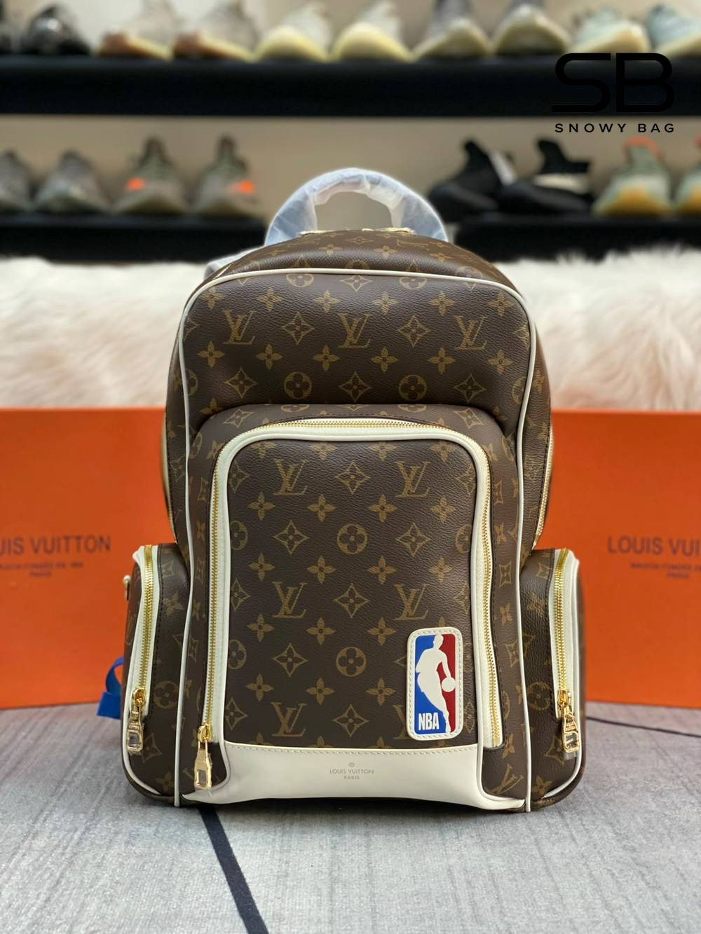 Ba Lô LV x NBA Backpack Monogram Nâu 45CM sang trọng và thời thượng