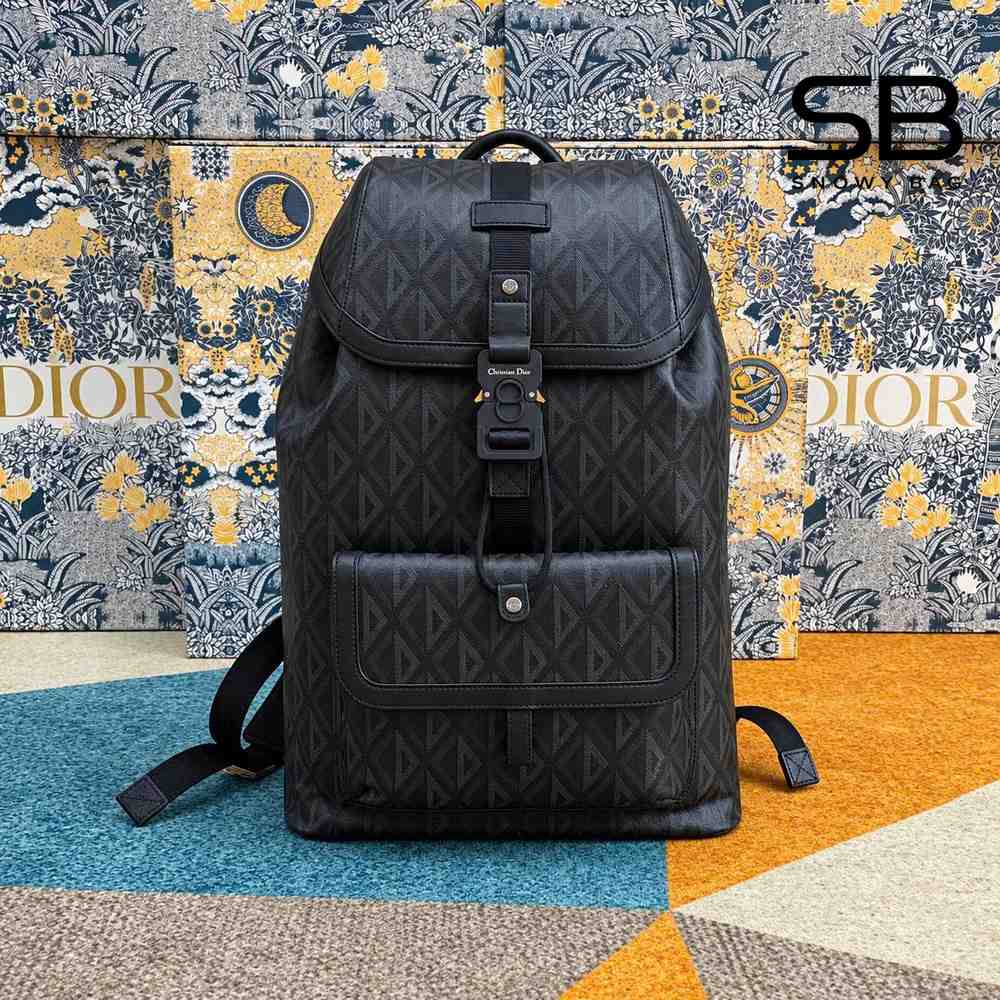 Ba Lô Small Dior Hit the Road Backpack Black Diamond Canvas Đen sang trọng và đẳng cấp.