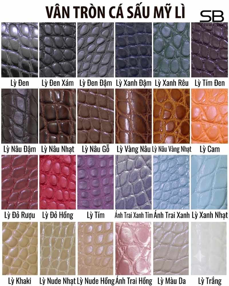 Các màu sắc da cá sấu hiện nay