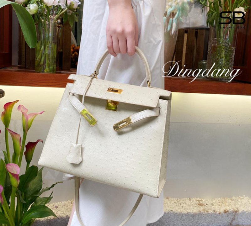 Hermès Kelly da đà điểu