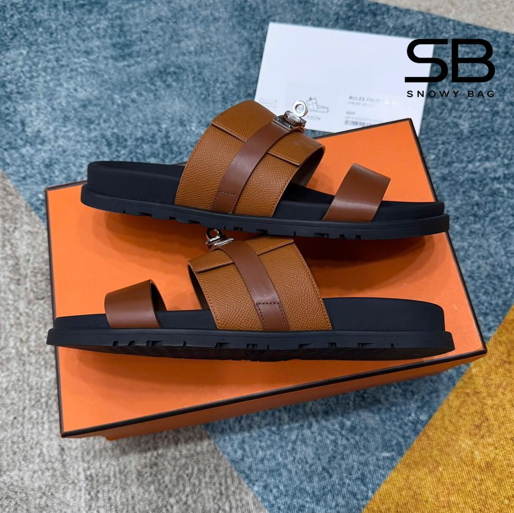 Dép Hermes Jackson Sandal Gold Epsom SHW sang trọng và đẳng cấp