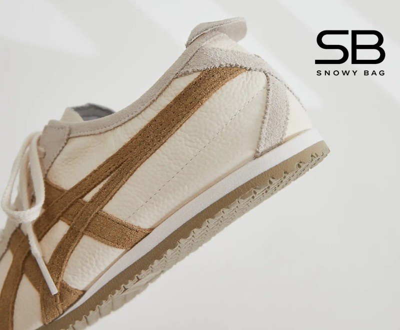 Giày Onitsuka màu kem sọc nâu