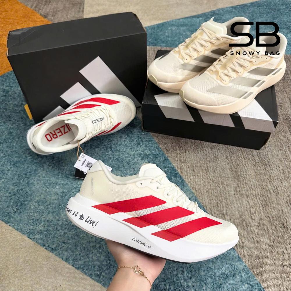 Giày adidas Adizero EVO SL Off White Better Scarlet Kem Đỏ sang trọng