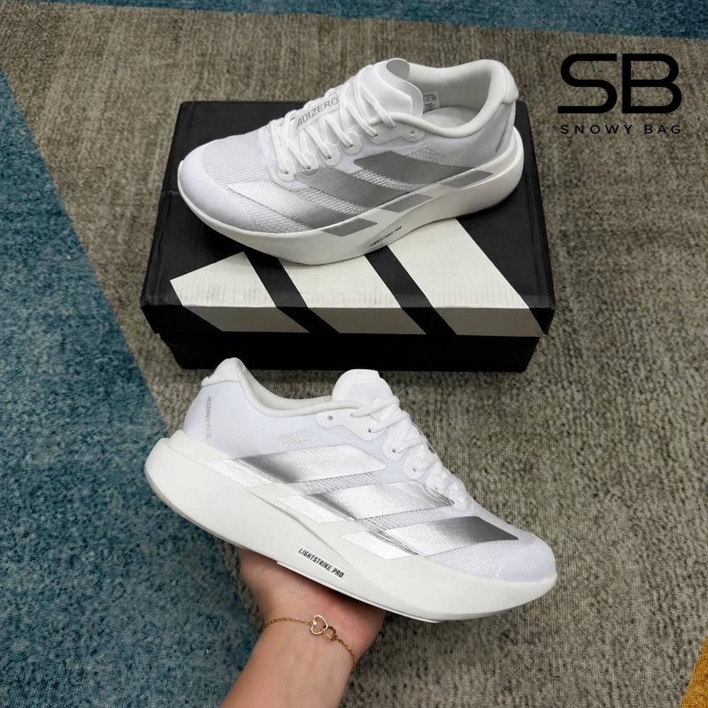 Giày adidas Adizero Evo SL White Silver Màu Trắng Bạc, thiết kế hiện đại