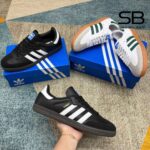 Giày Adidas Samba OG Black White Gum Đen Trắng góc nghiêng chi tiết