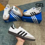 Giày Adidas Samba OG Cloud White Core Black góc nghiêng chi tiết
